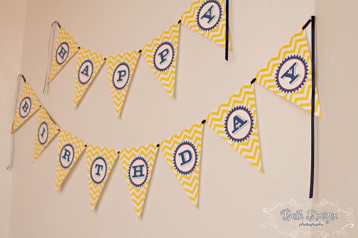 Yellow and Navy Blue Birthday Parties - Beth Dreyer